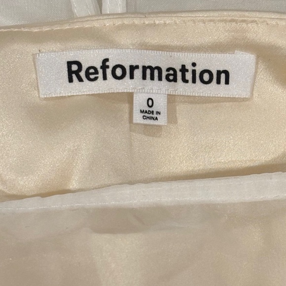 Reformation Vina Dress – White Sheer Overlay Mini – Size 0 - Picture 6 of 6